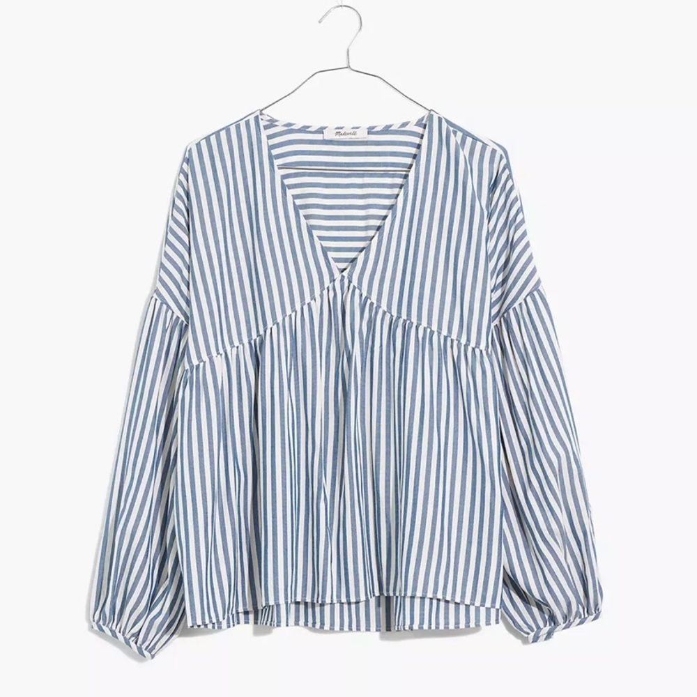 Striped Monterey Vneck Blouse